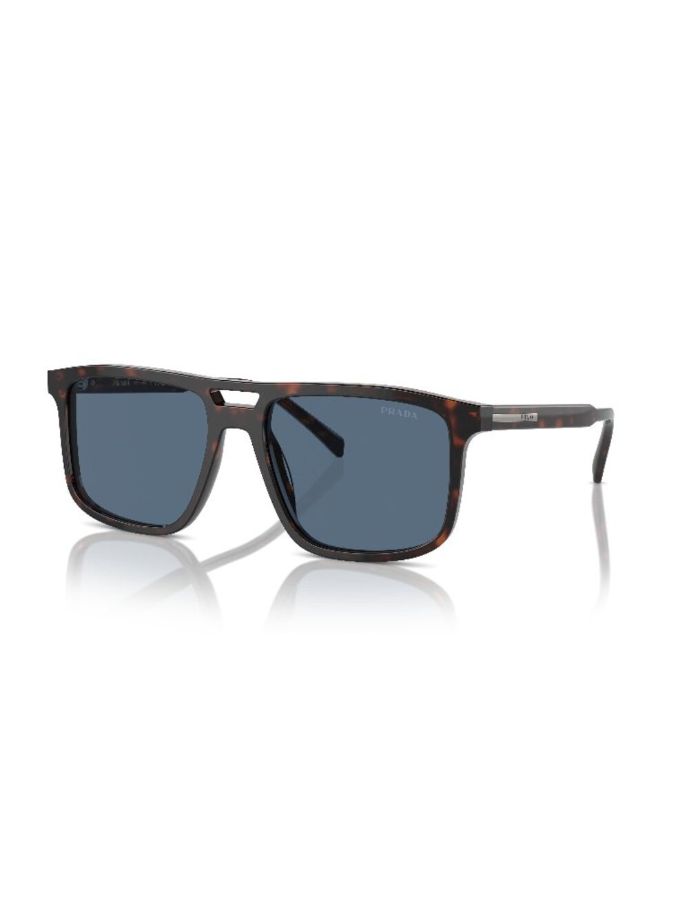 New Prada Men's Sunglasses Brown Square Blue Lens Acetate Frame PR A22S 17N06A